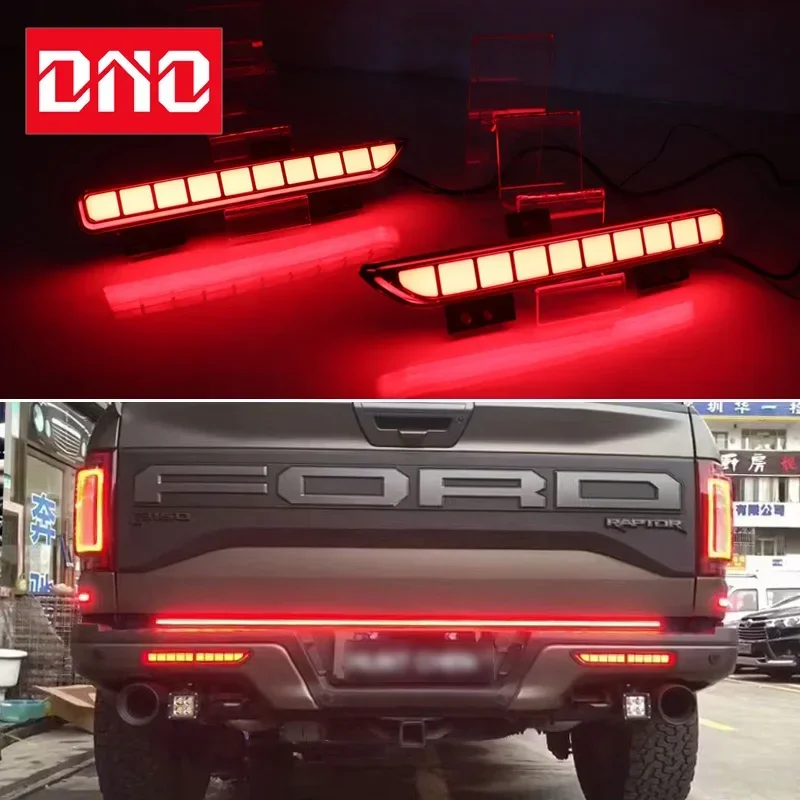 Car LED Rear Bumper Lamps For Ford Raptor SVT F150 2016-2020 Brake Light Turn Signal Backup Reflector Lamp Reverse Fog Taillight