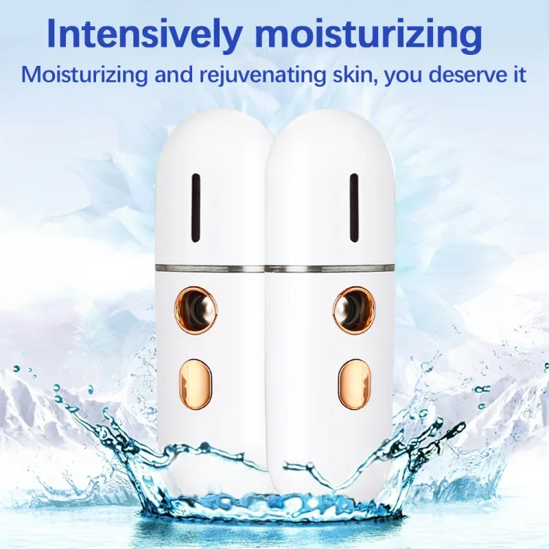 Mini Face Steamer USB ชาร์จ Humidifier NANO Nebulizer แบบพกพาสเปรย์เย็น Moisturizing Beauty Instruments Skin Care TOOL