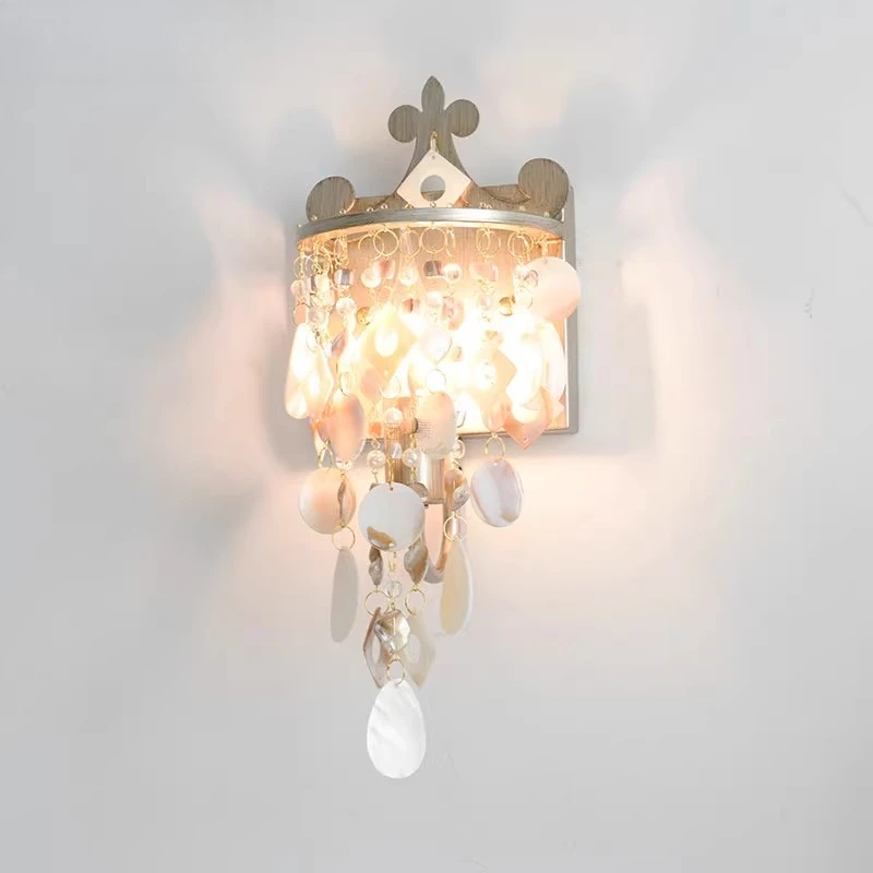 

Background wall lamp Girl Internet celebrity children's room Nordic girl marriage room Modern shell wall lamp