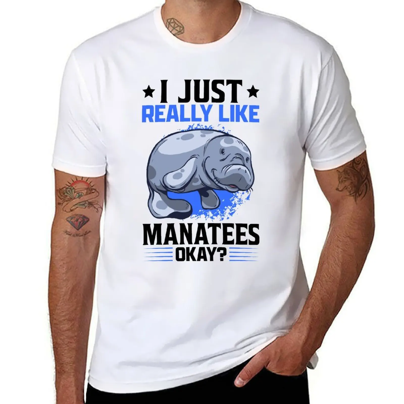 

I like manatee funny marine mammal saying T-Shirt man t shirts for men casual essential t shirt T-Shirt