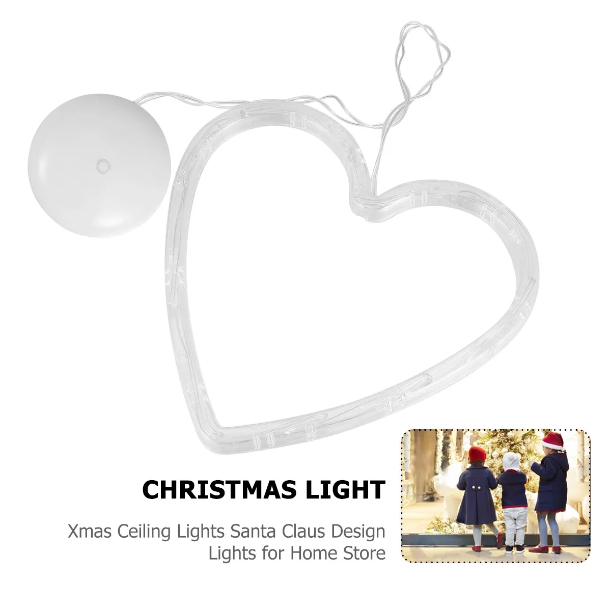 Heart Decoration Window Hanging Lamp Creative Romantic Pendant Light Easy Install Warm Atmosphere LED Sucker Light for Cafe Bar