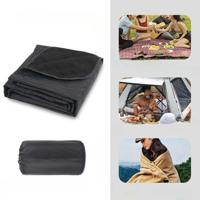 Polar Fleece Camping Blanket for Outdoor Picnics Waterproof Windproof Thickened Multifunctional Moisture-proof Portable Blanket