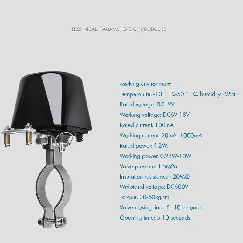 DC 12V Smart Valve Switch Remote Control Water/Gas Valve, 100M Long Range, Adjustable Bracket, Waterproof Shut Off Valve vana
