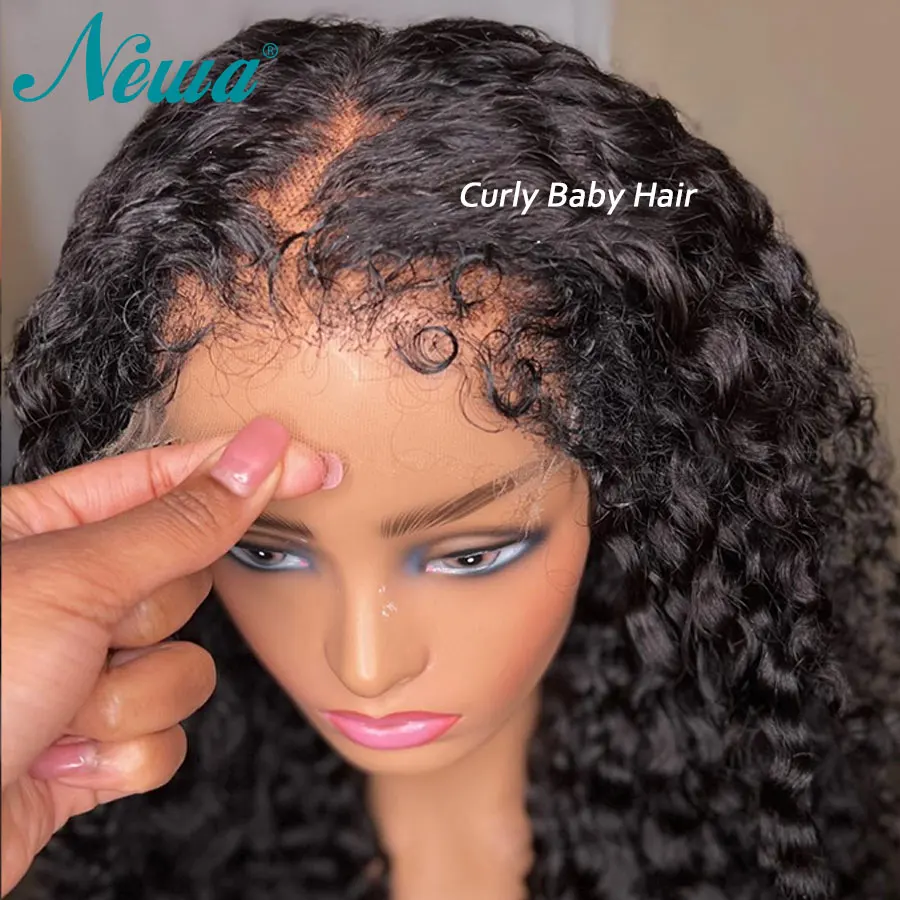 Curly Baby Hair Wig 13x6 HD Transparent Lace Front Wig Natural Hairline Lace Frontal Human Hair Wig Pre Plucked Glueless Wigs