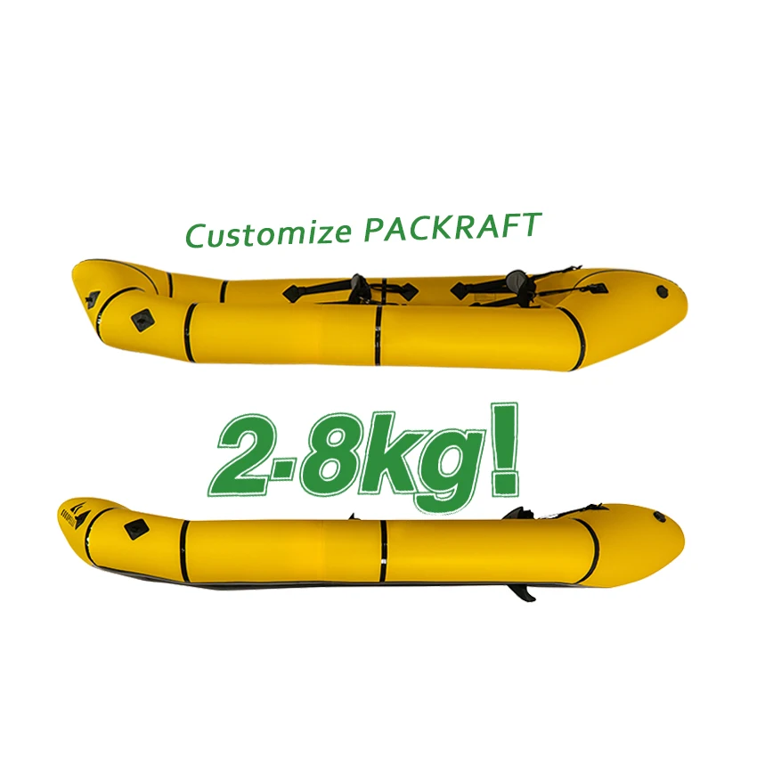 Size 200-350cm  Light Inflatable Kayak TPU PVC Material Light Weight White Water Rafting Boat For Outdoor Rowing