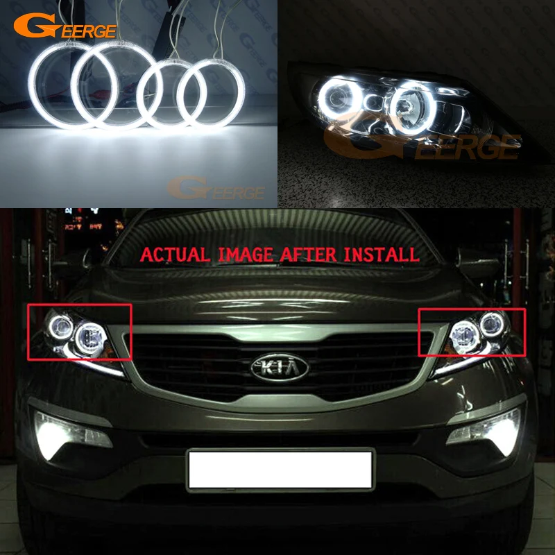 Для Kia Sportage 3 SL 2010-2015: Комплект ультраярких CCFL Angel Eyes (кольца Halo)