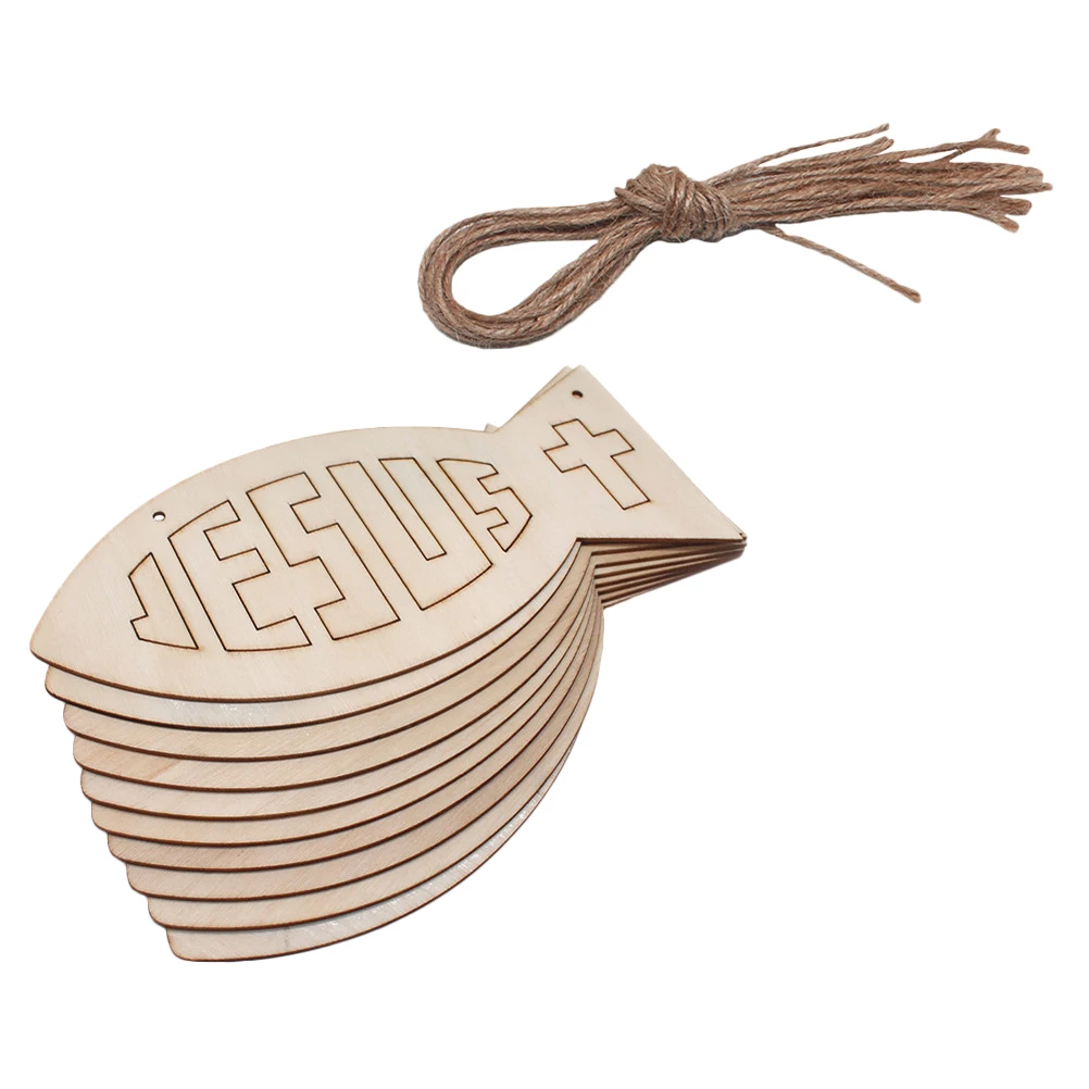 

1Set Fish Pattern Wooden Slices DIY Graffiti Wood Chips for Unique DIY Home Hanging Pendents Fish Shaped Wooden Pieces