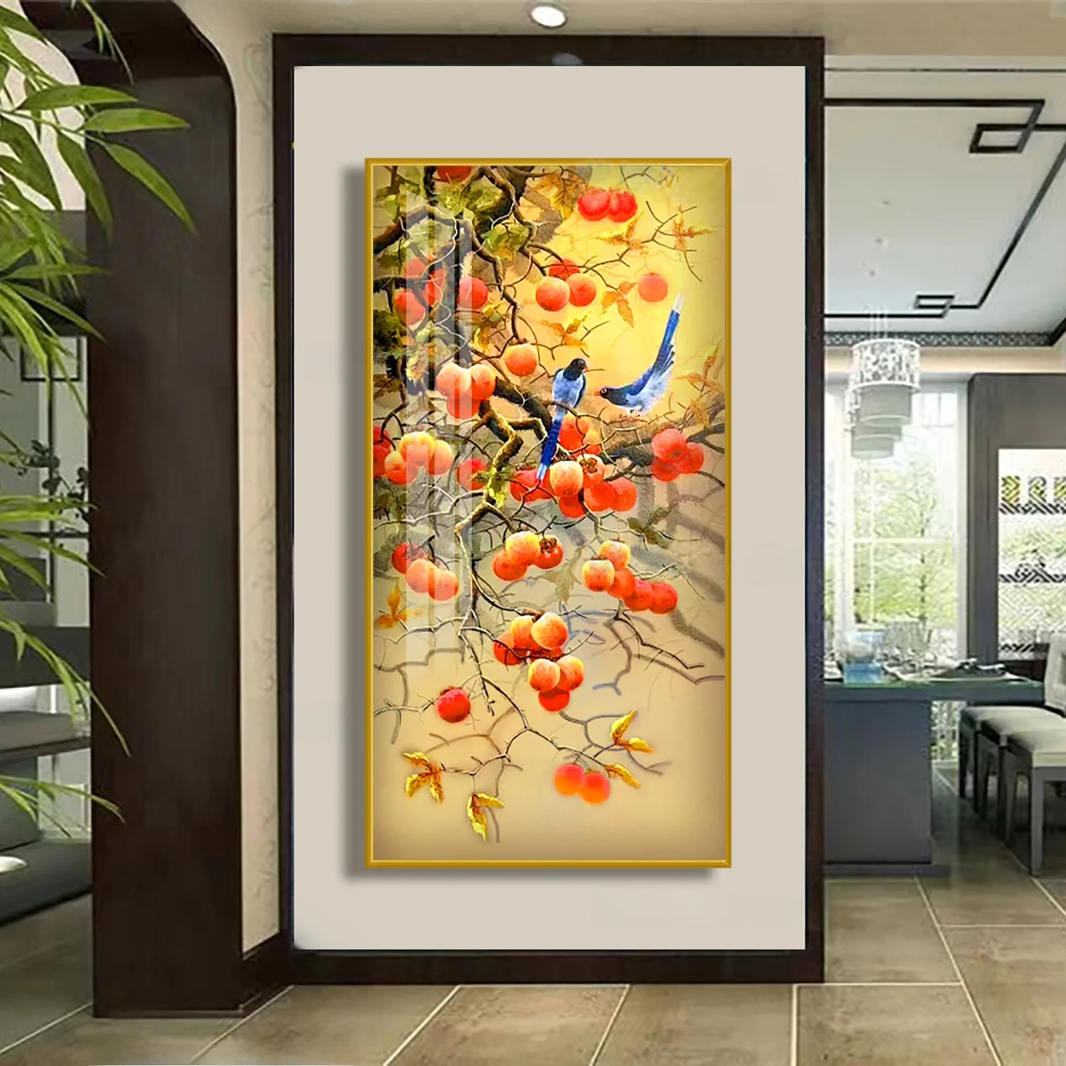 

New 2025 Cross Stitch Kit Vertical Handmade Embroidery for Living Room Cotton Fabric Plant Floral Pattern White Color