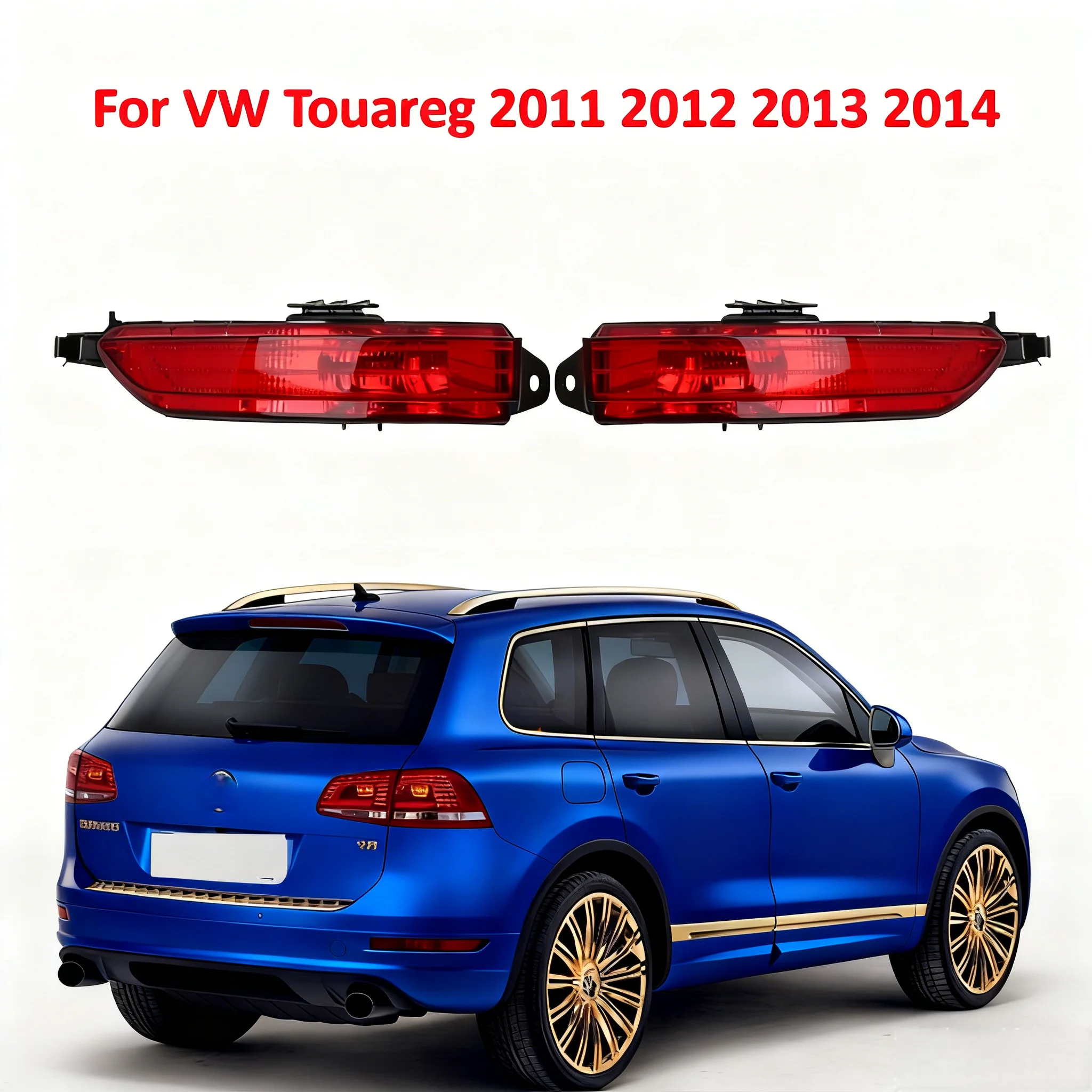 

Car Rear Bumper Reflector Light Brake Lamp Without Bulb Warning Light Strip Bar For VW Touareg 2011-2014 7P6945701D 7P6945702D