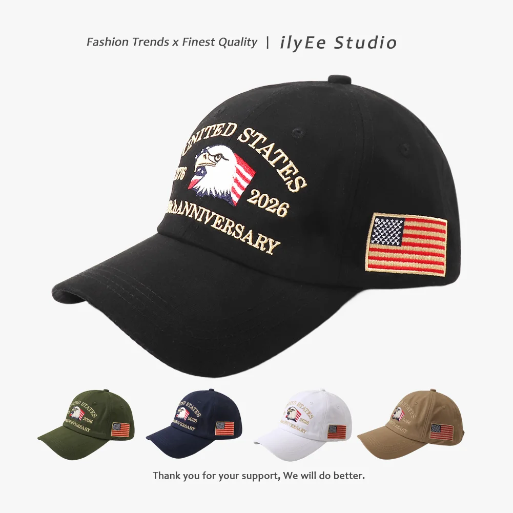 New Unisex American 250th Anniversary 1776-2026 Embroidered Eagle Baseball Cap Outdoor Casual Dad Hats for Women Men Snapback