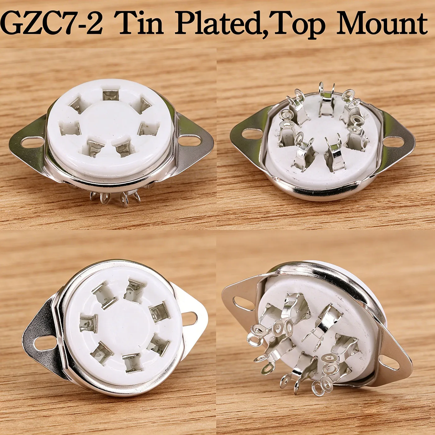 4PCS FU-25 1625 6A6 826 832 Tube Amplifier Audio DIY 7pin Ceramic Tube Socket Valve Base GZC7-2