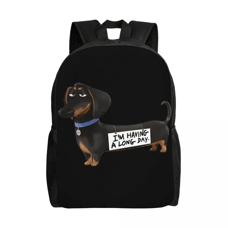 Personalized kawaii dachshund backpack women men basic bookbag for college school sausage badger wiener dog bags