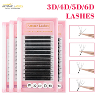 ARTSTAR W Shaped Lashes 3D 4D 5D 6D Premade Fans Eyelash Extensions C  D CC Curl W Style  Automatic Flowering Volume Eyelashes