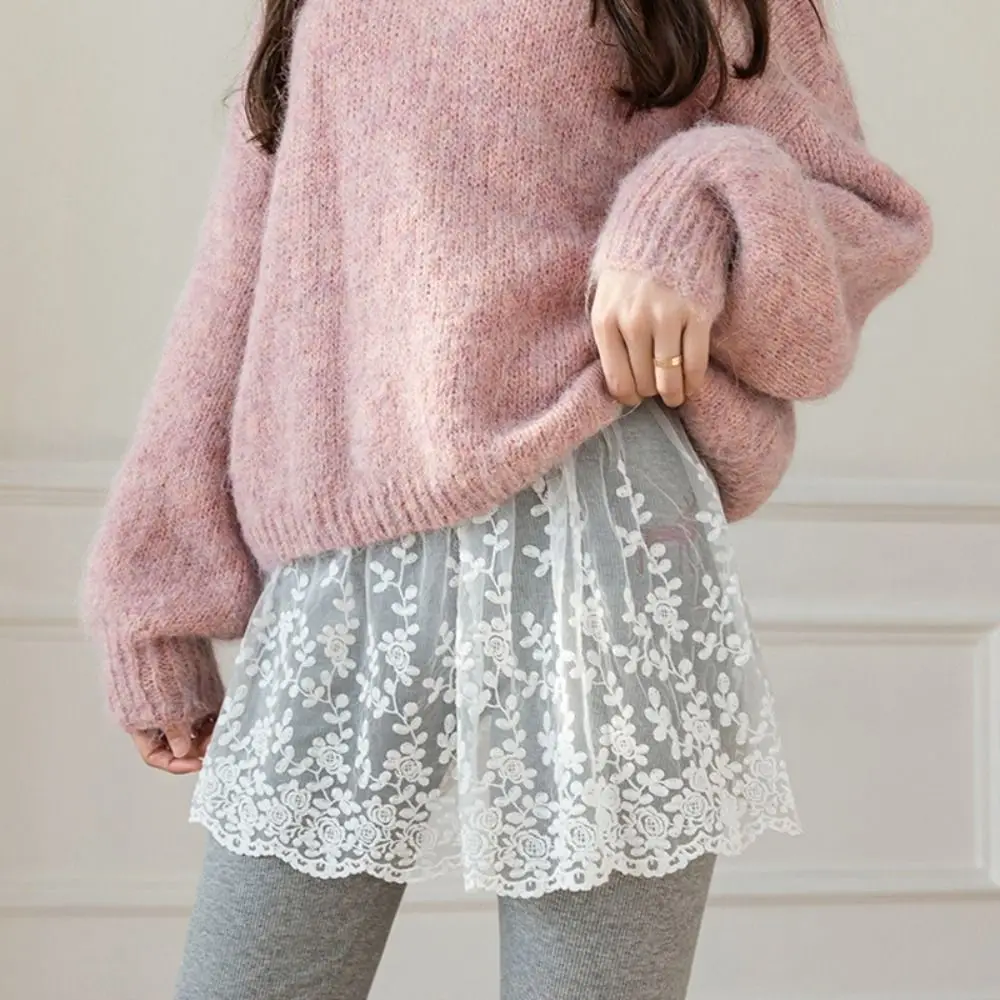 

Fashion Mini Lace Skirt Fold Through Y2K Short Skirts High Waist Butt Curtain Skirt Women