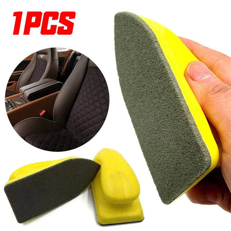 Car Leather Seat Care Detalhando Limpeza, Nano Escova, Almofadas De Esponja De Espanador, 1Pc