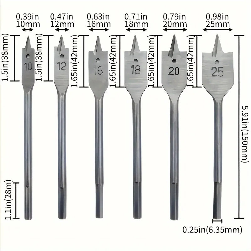 Woodworking Flat Drill Bits Three-point Bit Set Drawer Door Lock Boring Tool Wood Board Hole Enlarger Flat Drill Combination