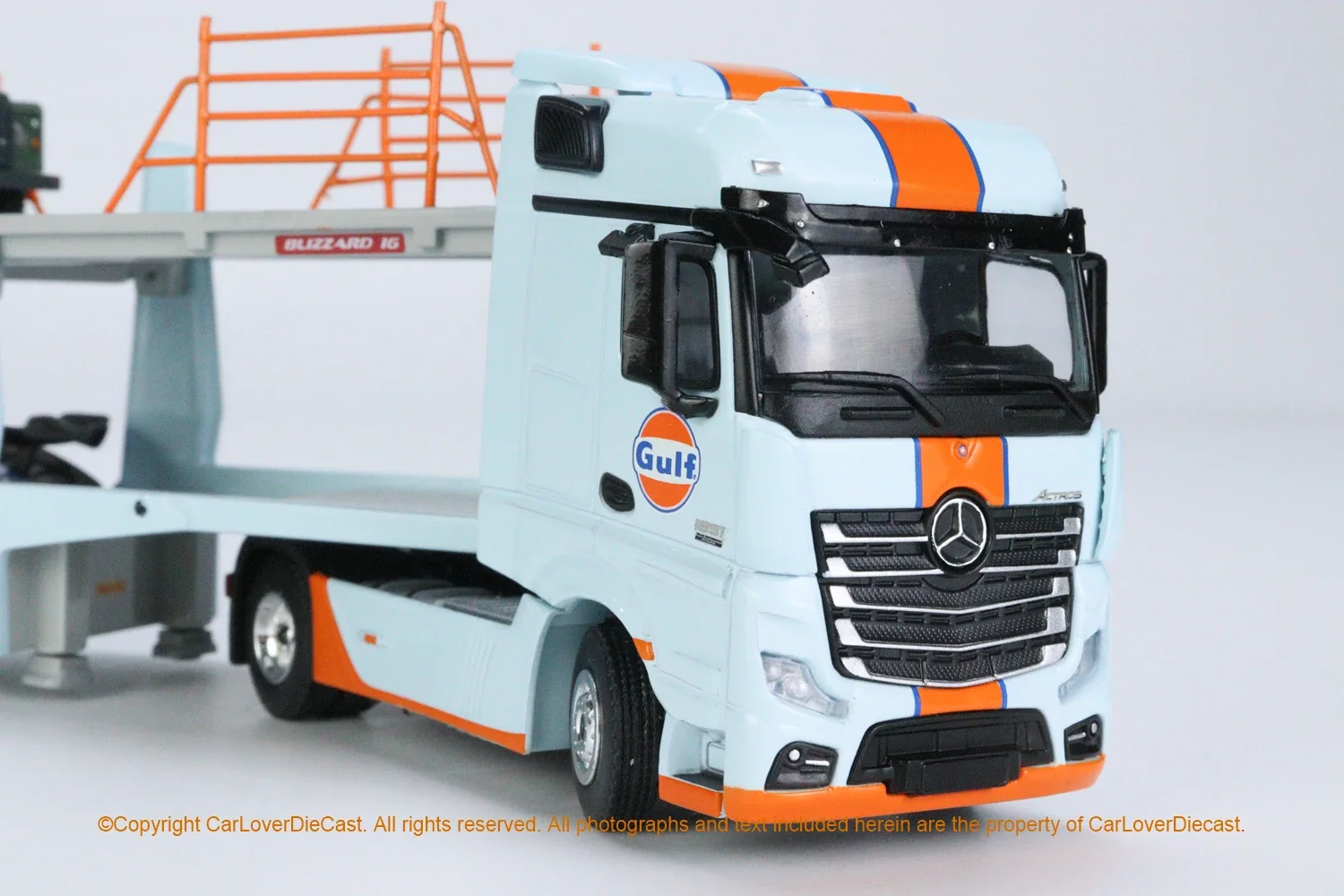 1:64GULF Benz Actros Car tow head Gulf trailer transporter213 214alloy die cast simulation car model,boys\' toys children\'s gifts