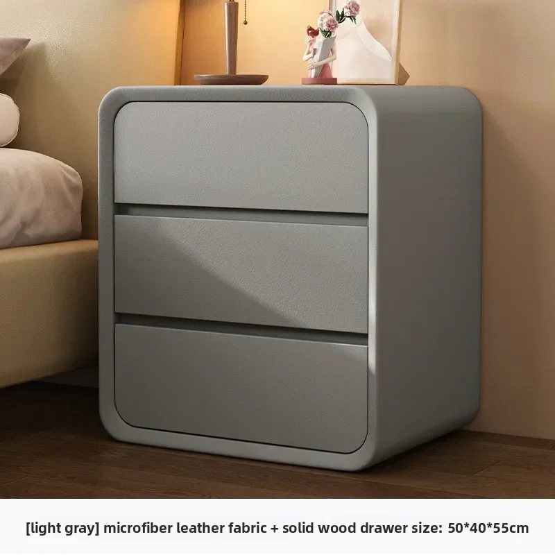 Bedside table Bedroom Multifunctional light luxury solid wood drawer Bedside cream wind storage Multifunctional cabinet Durable