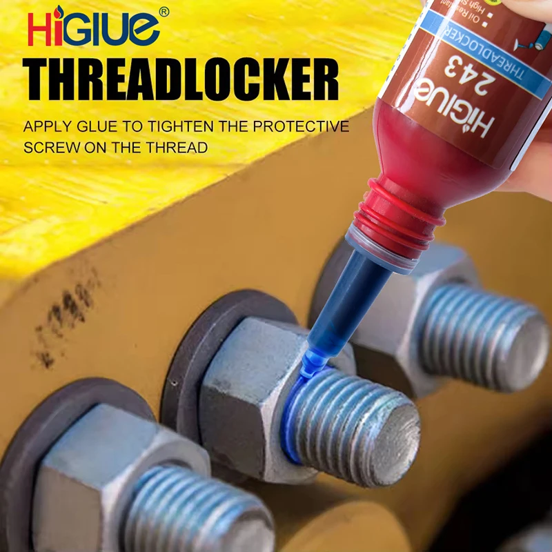 243 Thread Locker Removable - Anaerobic Curing Metal Adhesive, Hardware Screw Sealant To Prevent Leaks, Blue Liquid Sealing Glue