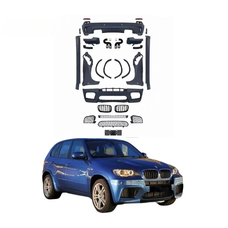 E70 Body Kits For 11-13  E70 X5 Upgrade To X5M Bodykit Front Bumper Rear Bumper Round Eyebrow Fender