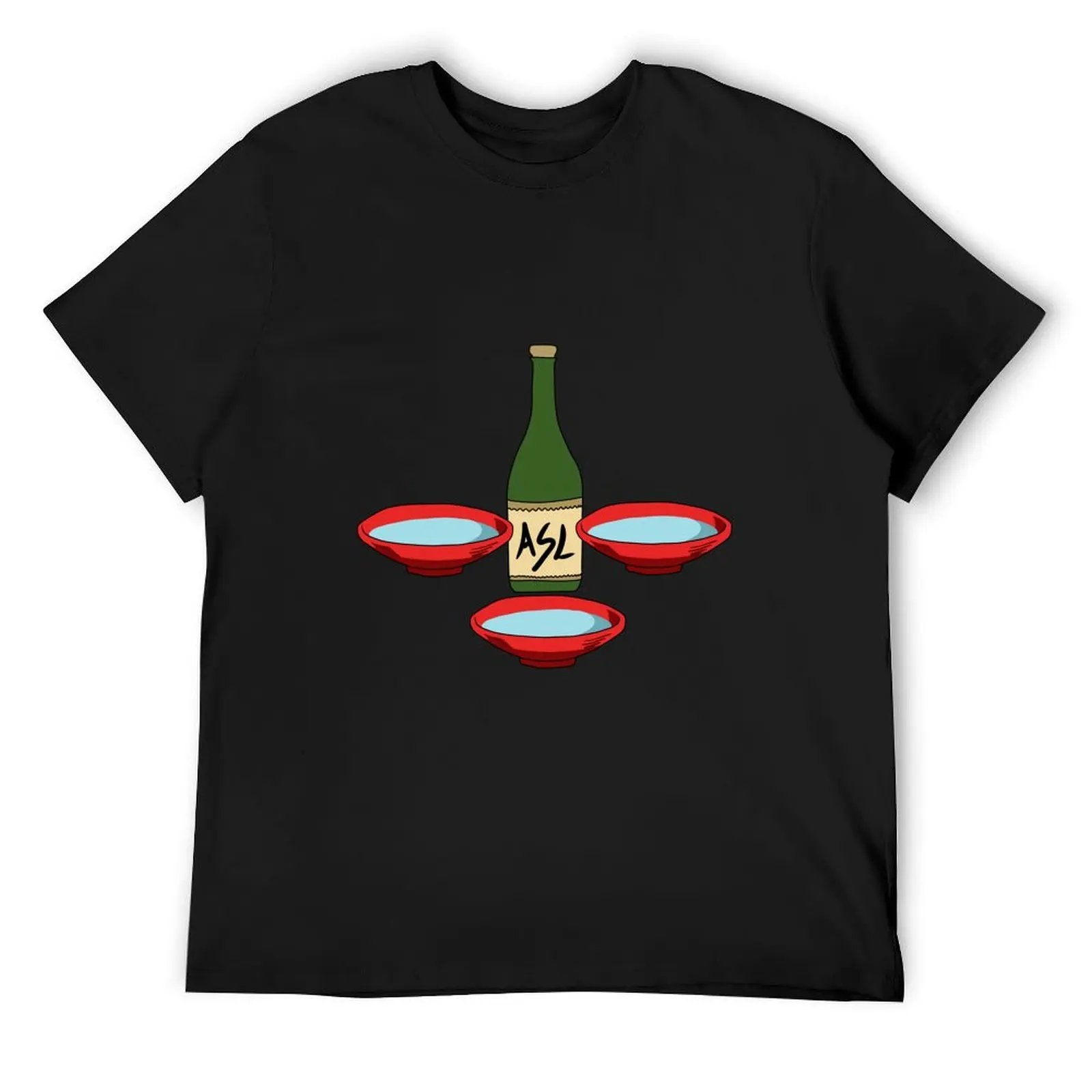 

ASL - Sake T-Shirt man clothes heavyweights summer tops big and tall t shirts for men