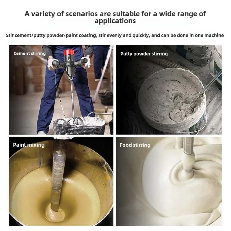 220V Electric Concrete Mixer Industrial Mixer for Paint Oil Cement Putty Powder Mixing Machine