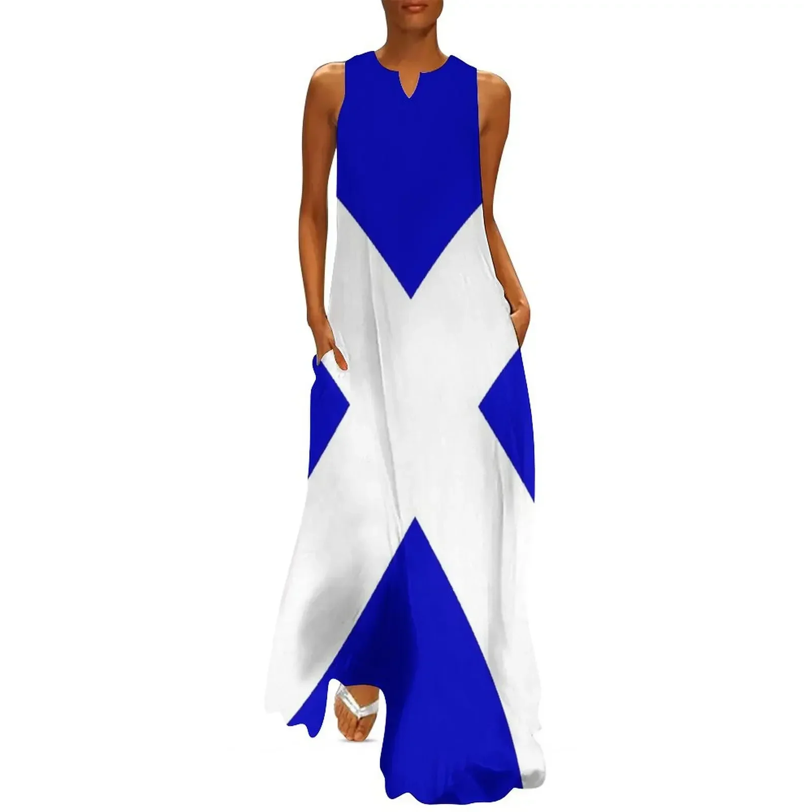 

Scottish Saltire Button Long Dress Women's summer dresses Party dresses women long dresses Dress