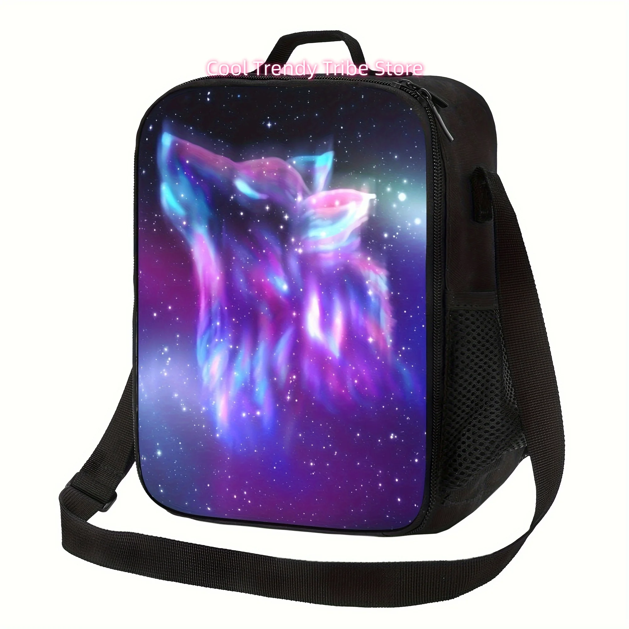 1pc Star Wolf, Portable Reusable Cooler Bag, Cooler Bag, Insulated Lunch Bag for Camping Picnic Beach , Suitable for