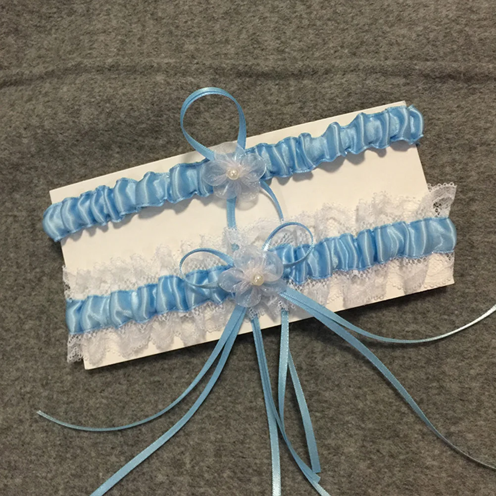 الأزرق الزفاف الزفاف الرباط شريطة من الدانتيل زهرة الديكور مناسبة للعروس وصيفه الشرف حفلة موسيقية أساسيات الزفاف #5