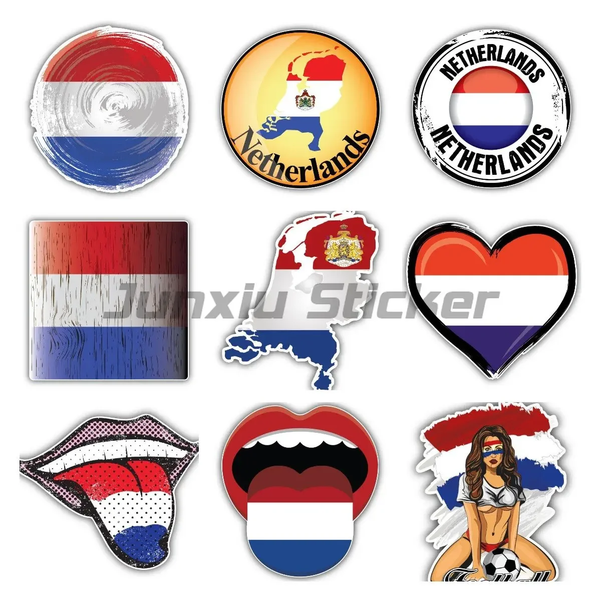 Netherlands Flag Decals Vinyl Sticker Wall Clock Sticker on the Wall Decals for Kids Rooms Camper Car Accessories Laptop Sticker