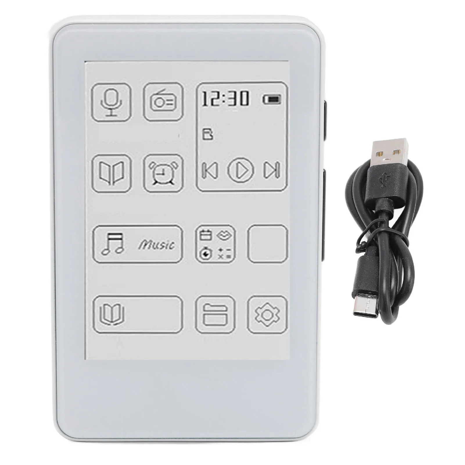 

MP3-плеер с экраном 2,7 дюйма, экраном E-Ink, зарядкой Type-C, легкий, с Hi-Fi звуком, функцией электронной книги, для дома
