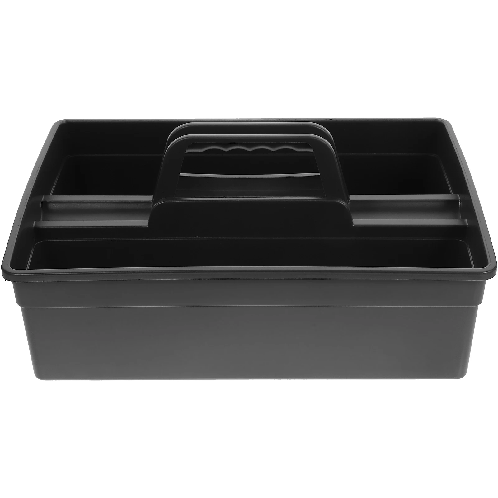 

Large Capacity Storage Tray Portable Dual Sides Tool Basket Car Item Cleaning Tool Plastic Storage Box with Handle (Dark Grey)