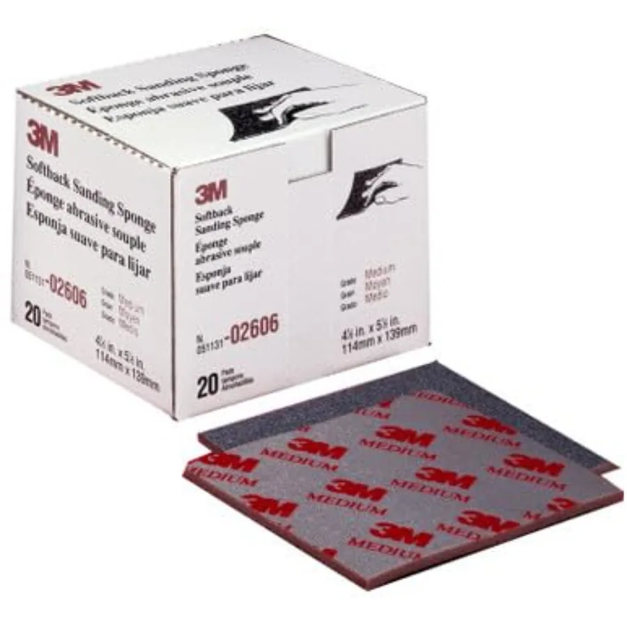 

Губка шлифовальная средней жесткости 4 1/2 x 5 1/2 дюйма, серая, 02606, 20 шт./упаковка, для гладкой обработки и удобства использования