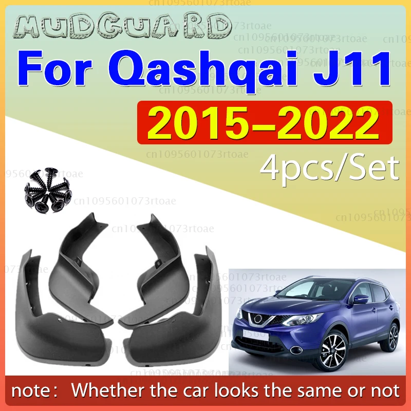 

For Nissan Qashqai J11 2015-2022 Mudguards Molded Mudflaps Front & Rear Fender Mud Flap Splash Guards Protector Accessories