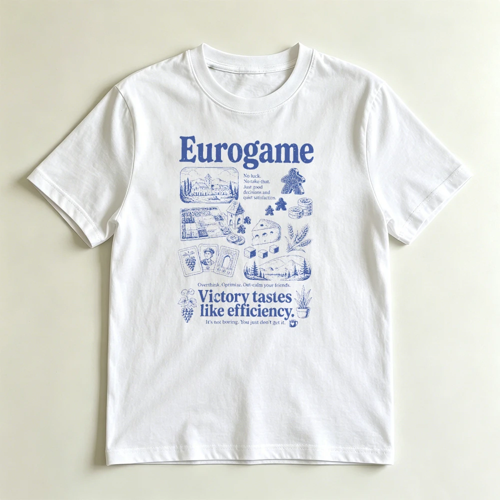 Strategy Tabletop Game Print Eurogame Board Game Graphic T Shirts Women Crew Neck Short Sleeve Loose Casual Tops