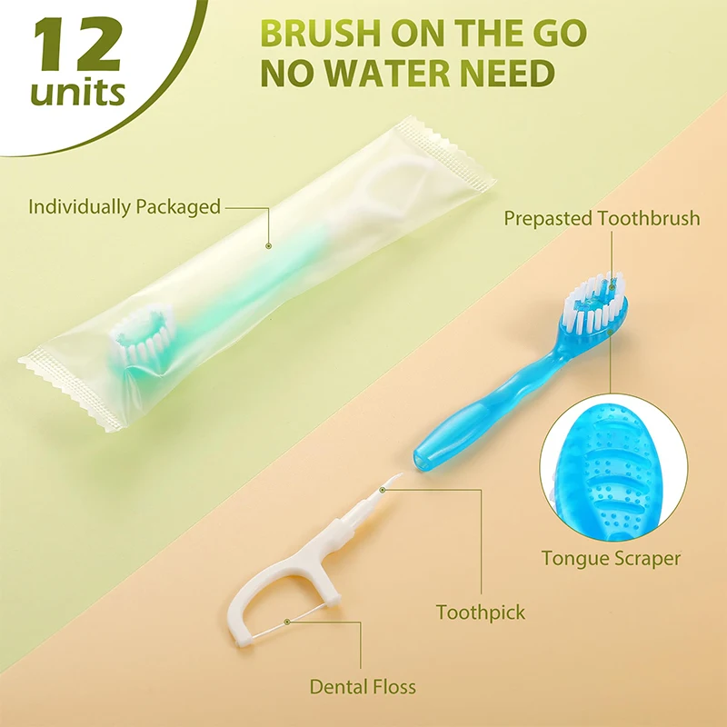 2 In 1 Mini Cleaning Toothbrush Mint flavor Peach flavor Exploded Bead  Disposable Oral Cleaning Toothbrush With Dental Floss