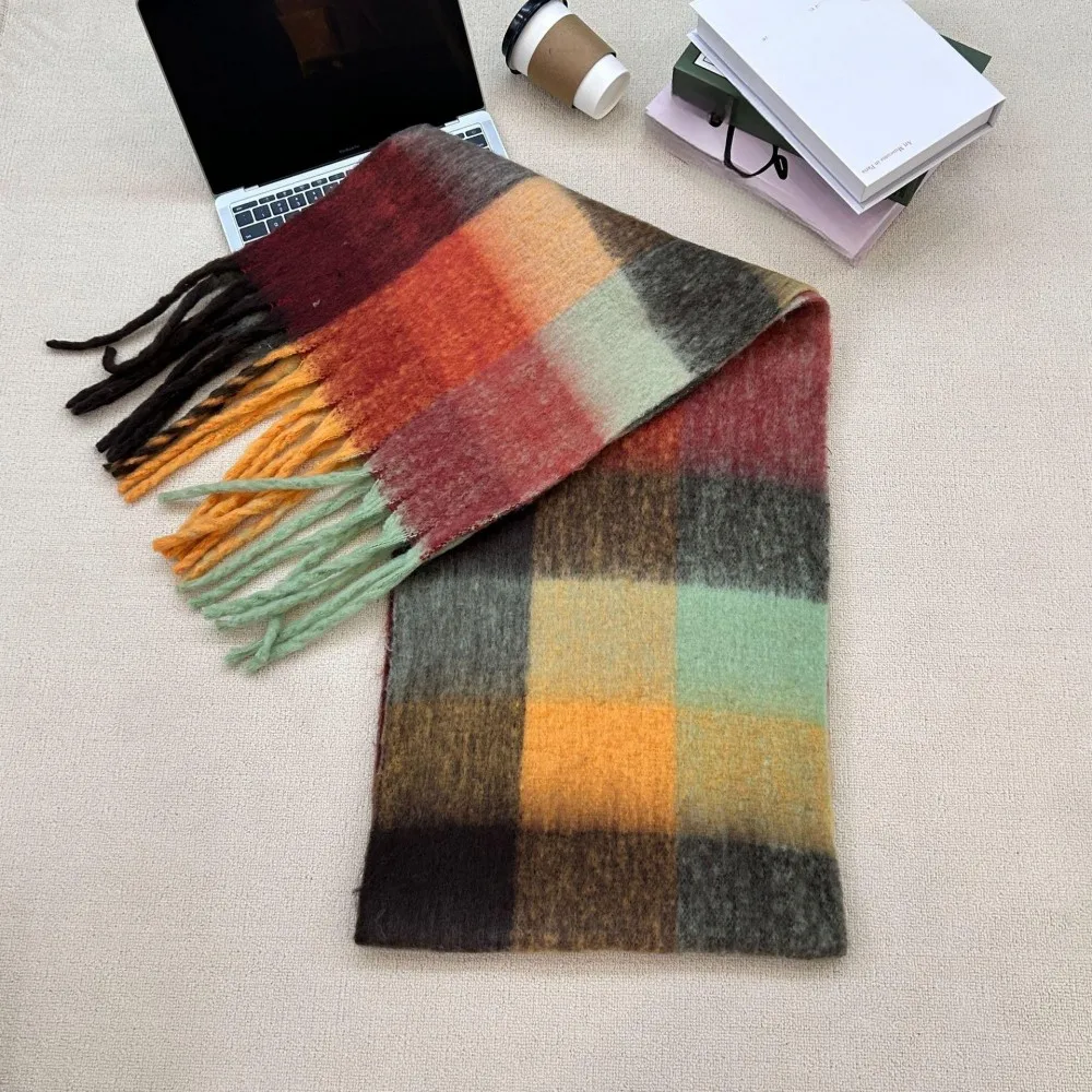 Neuer karierter Schal für Herbst und Winter, modischer warmer Schal, dicker Schal