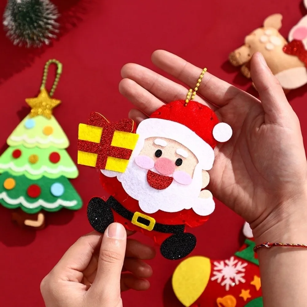 Santa Claus DIY Christmas Pendant Christmas Stocking Elk Xmas Non-Woven Charms Christmas Tree Snowman Christmas Party