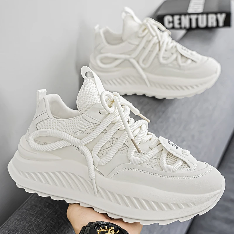 

2025 Streetwear Mens Platform Sneakers Fashion Green Casual Sport Shoes Men Mesh Breathable Designer Trainer Men Chunky Sneakers