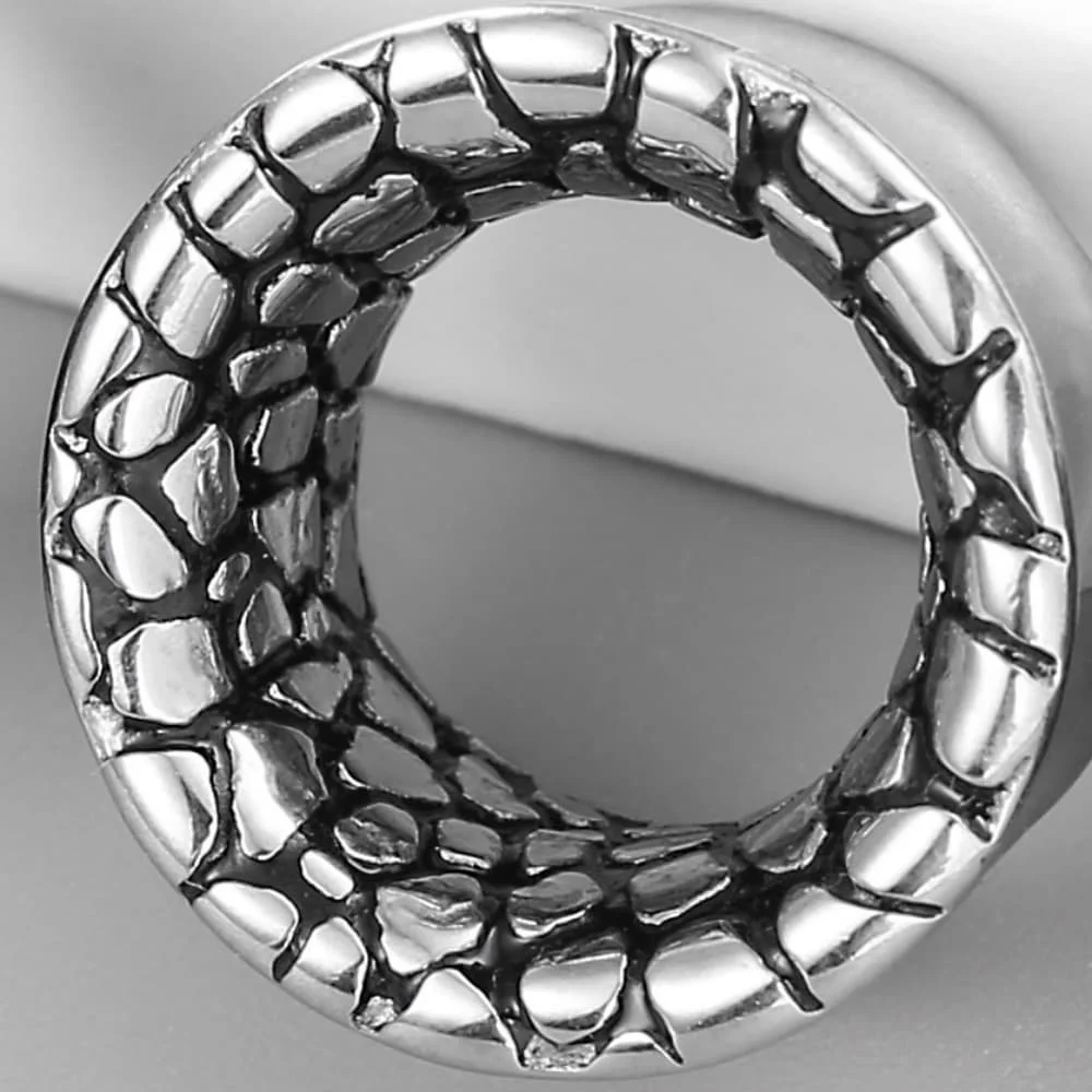 Casvort 2 قطعة 316 الفولاذ المقاوم للصدأ كول الكراك الأذن مقاييس الأنفاق المتوسع ثقب النساء الرجال مجوهرات للجسم أقراط #5