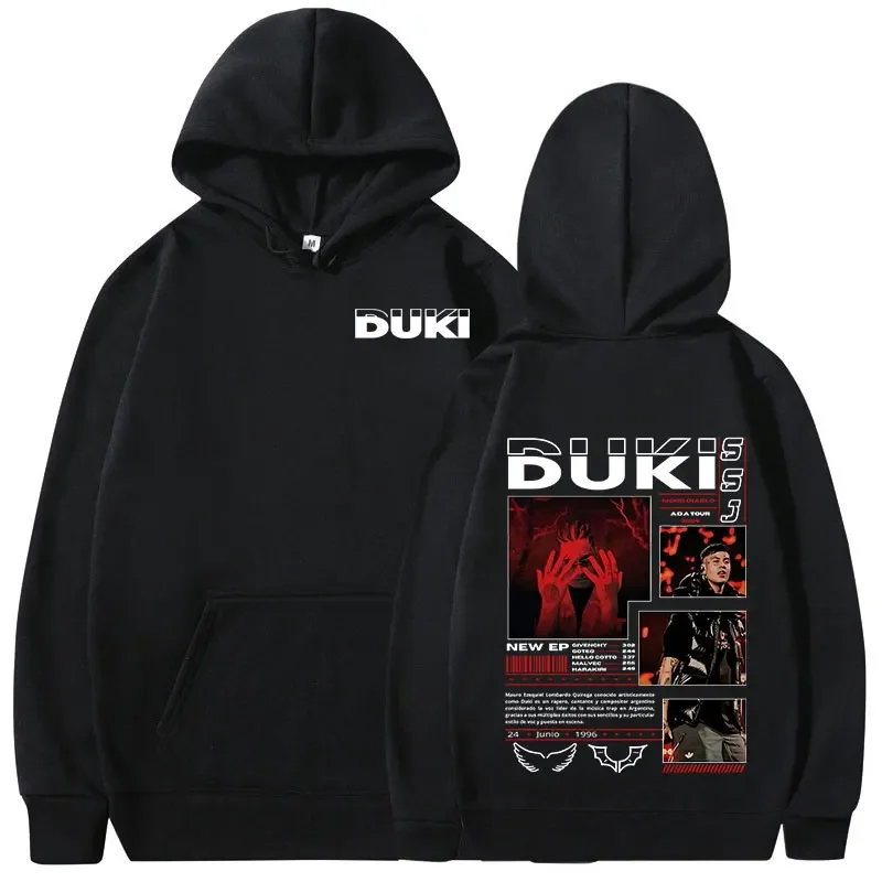 Rapper Duki ADA Tour Merch Hoodies Herren Damen Kleidung Mode Hip Hop Übergroße Kapuzenpullover Lässiger Langarmpullover