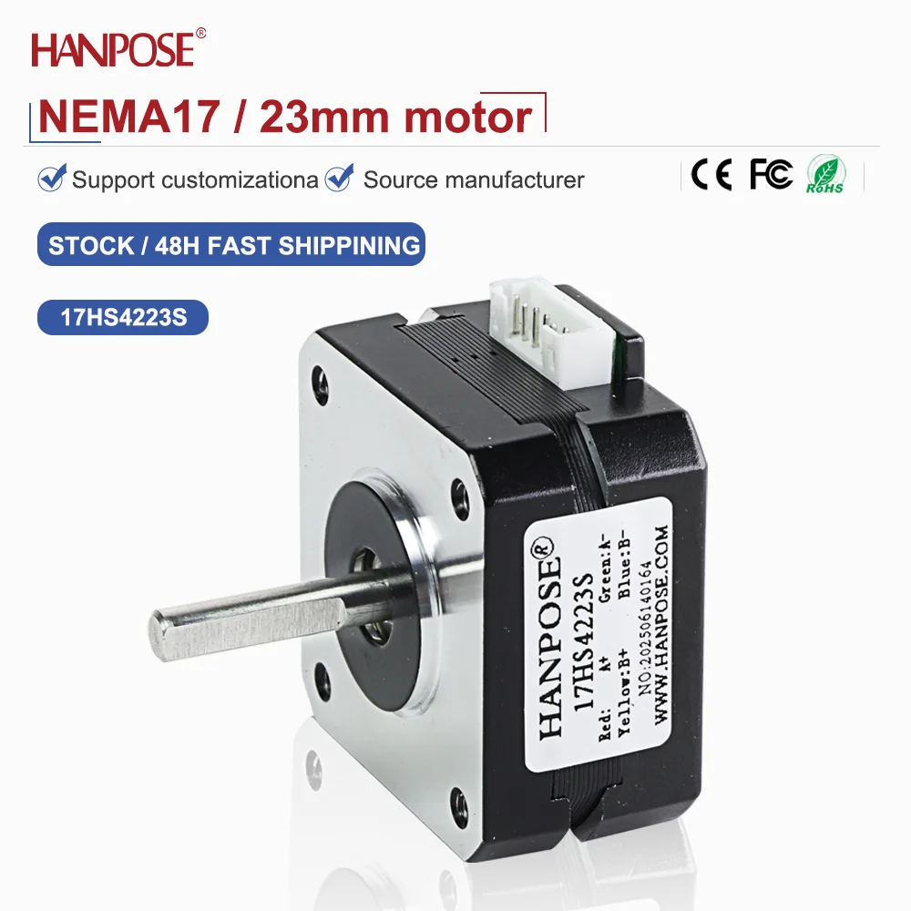

NEMA17 17HS4223 stepper motor 3.4V 0.8A two-phase four wire 3D printing accessories motor manufacturer direct sales NEMA17