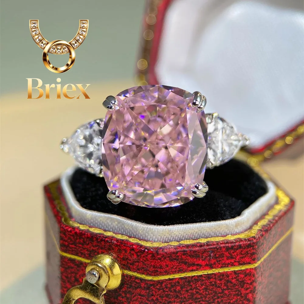 

Briex Jewelry Luxury Solid Platinum PT950 Women's Diamond Ring Ice Flower Cut Moissanite Diamond Ring