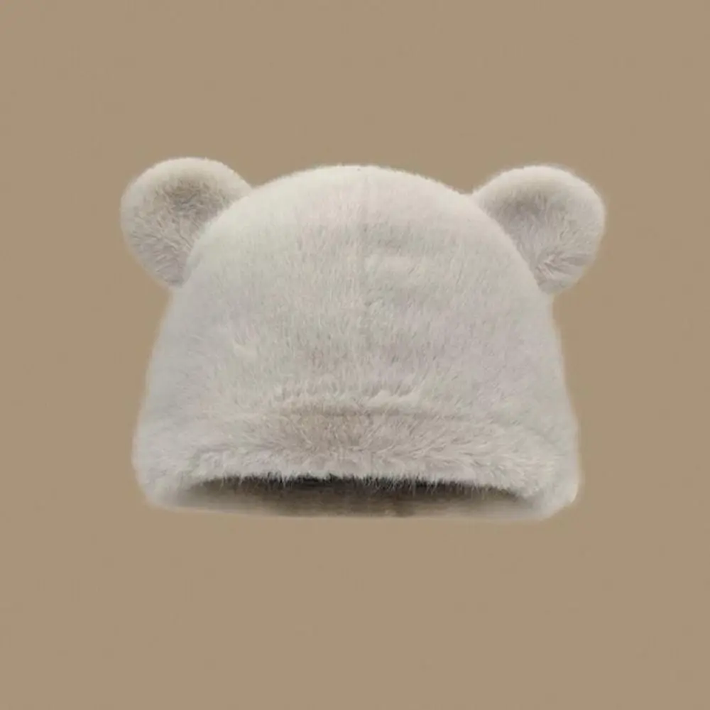 High Quality With Ear Lovely Women's Cap Head Circumference 58-60cm 8 Color Women's Winter Hat Cute Bear Ear Beanie