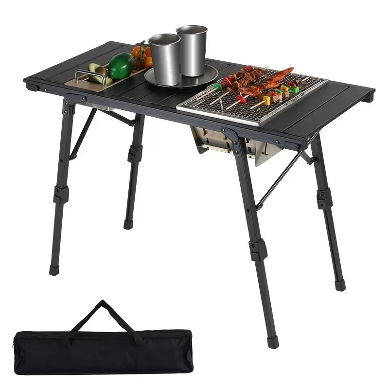 Hot Sale High-end Elevator Picnic Table Outdoor Portable Foldable Egg Roll Table Aluminum Alloy Camping IGT Table