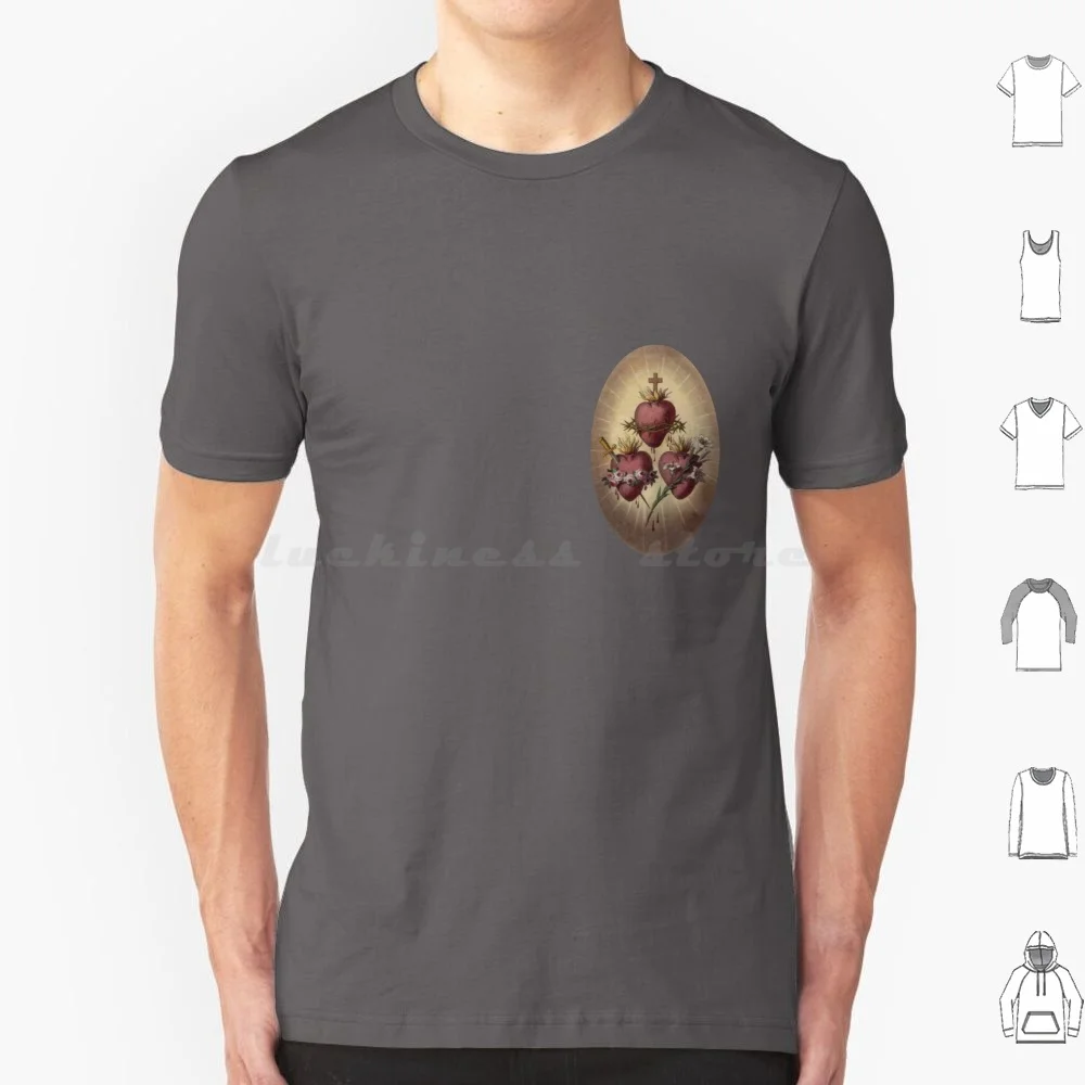 Hearts Of Holy Family T Shirt 6xl Cotton Cool Tee Hearts Of Holy Family Sacred Heart Sacred Hearts Holy Family Jmj Jesus St