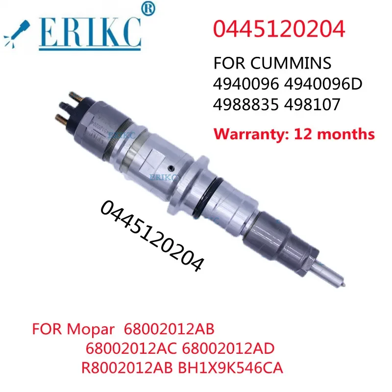 

ERIKC 0445120204 Diesel Engine Parts Injector 0 445 120 204 for CUMMINS 4940096 4940096D 4988835 4981077