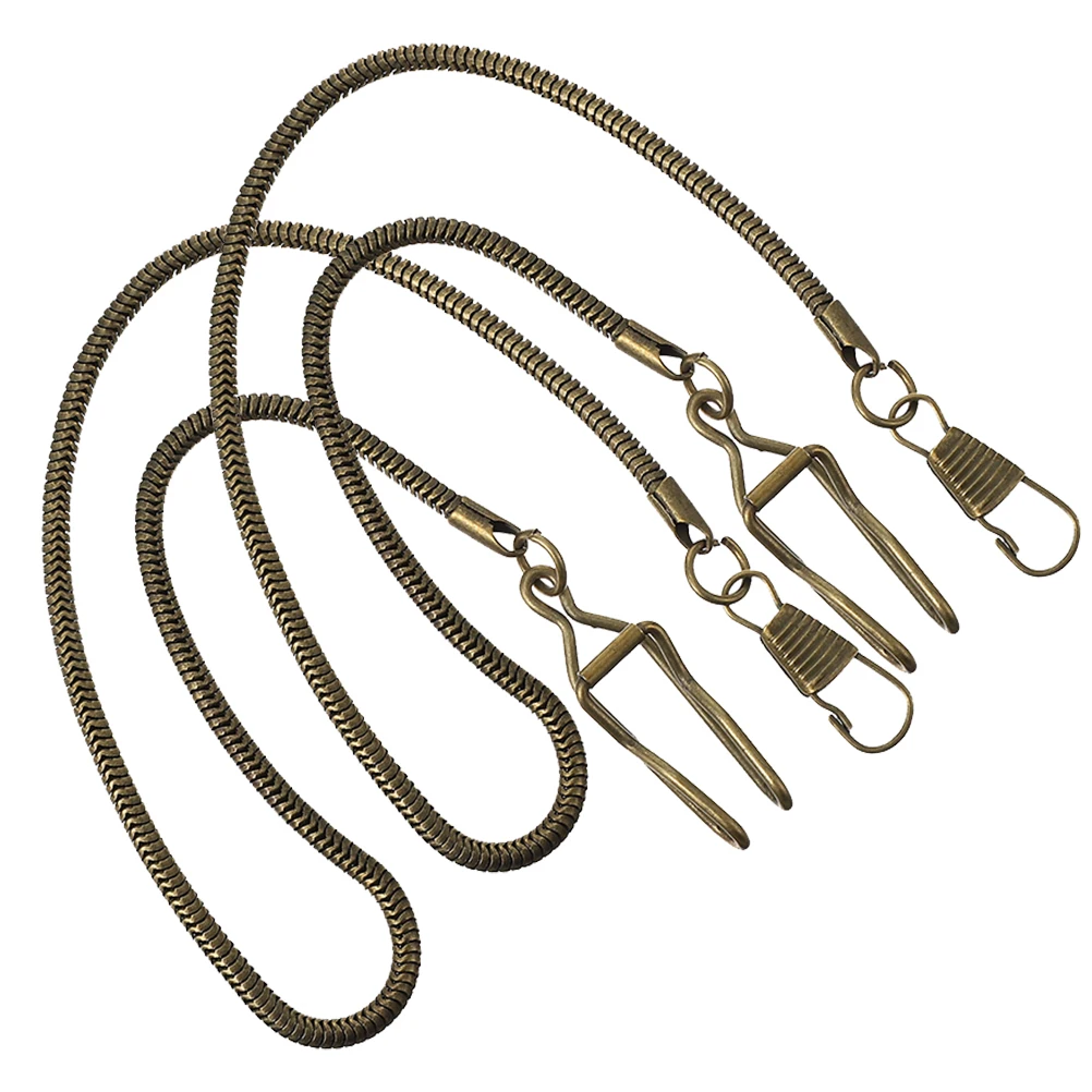 

2pcs Pocket Watch Chains Sturdy Metal Smooth Surface Compatible Various Brands Models Fob Vest Hip Hop Jeans Clip Replacement