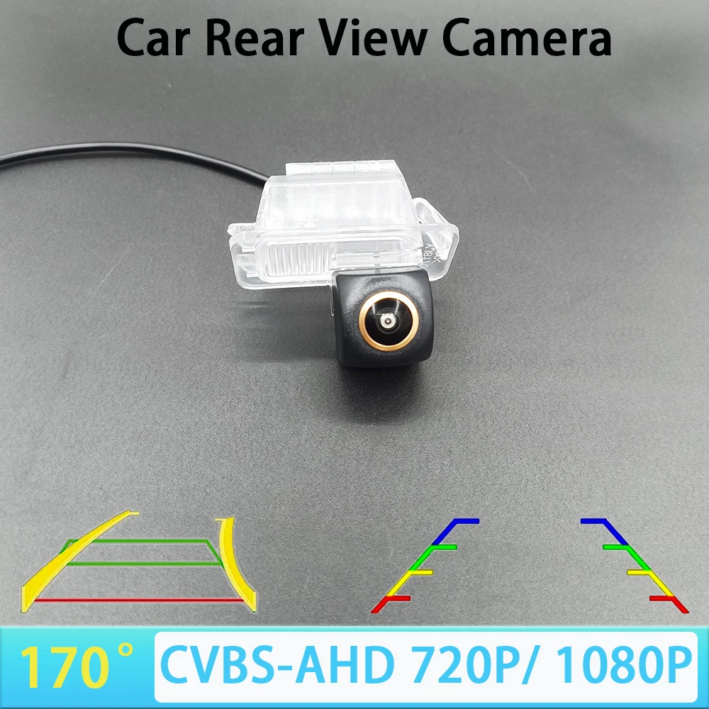 170 Grad AHD 1080P CVBS Auto-Rückfahrkamera für Ford KA Sedan EcoSport Kuga Galaxy S-Max MK1 MK3 MK4 2006-2019 mit Spur-/Linienführung