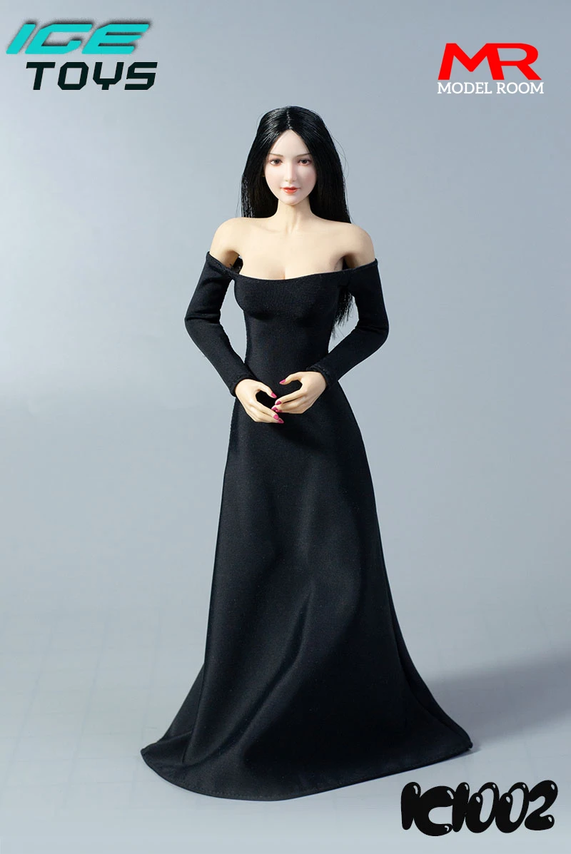 IJS SPEELGOED IC1002 1/6 Vrouwelijke Blote Schouder Jurk Avondjurk Lange Rok Kleding Model Fit 12-inch Soldaat action Figure Body